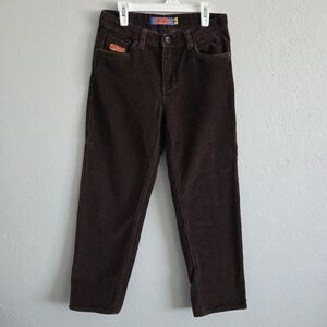Empyre Mens Junior Corduroy Skate Pants Brown Relax Loose Fit Baggy Size 26